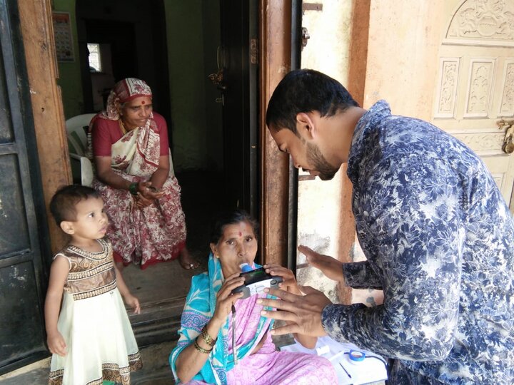 Spirometry being performed in the Rural Communities of Puen City in India