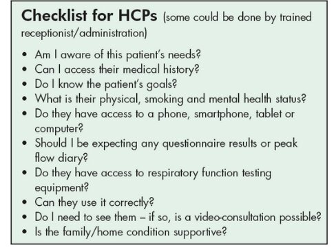 Checklist for HCPs