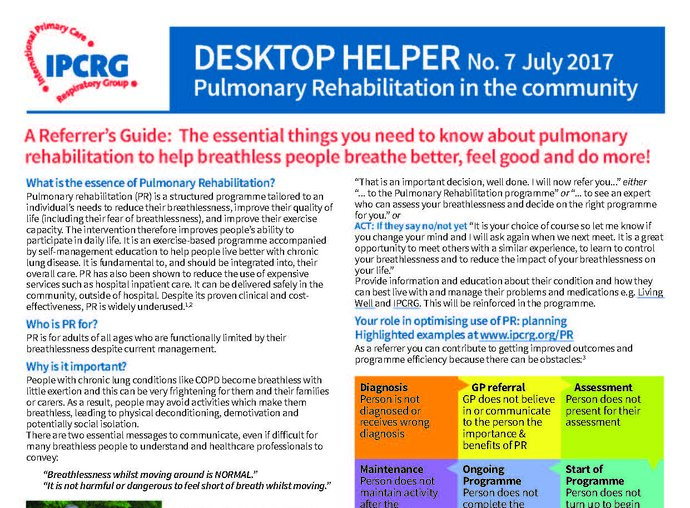 Desktop Helper No. 7 - Pulmonary Rehabilitation in the community