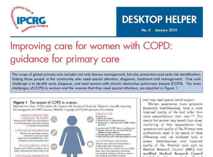 Desktop Helper No. 8 - Improving care for women with COPD: Guidance for primary care