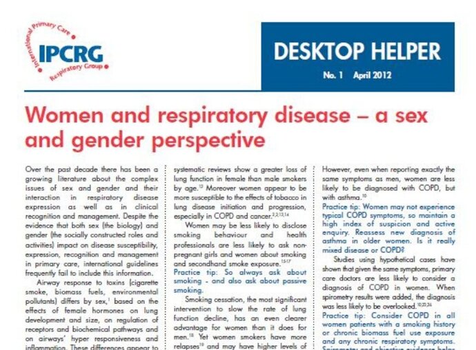 Image of Desktop Helper 1 - Women and respiratory disease – a sex and gender perspective